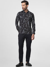 Black Abstract Print Shirt