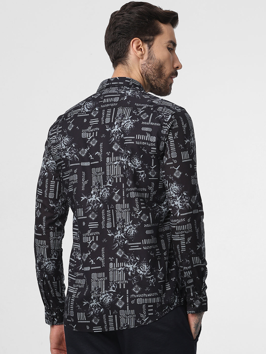 Black Abstract Print Shirt