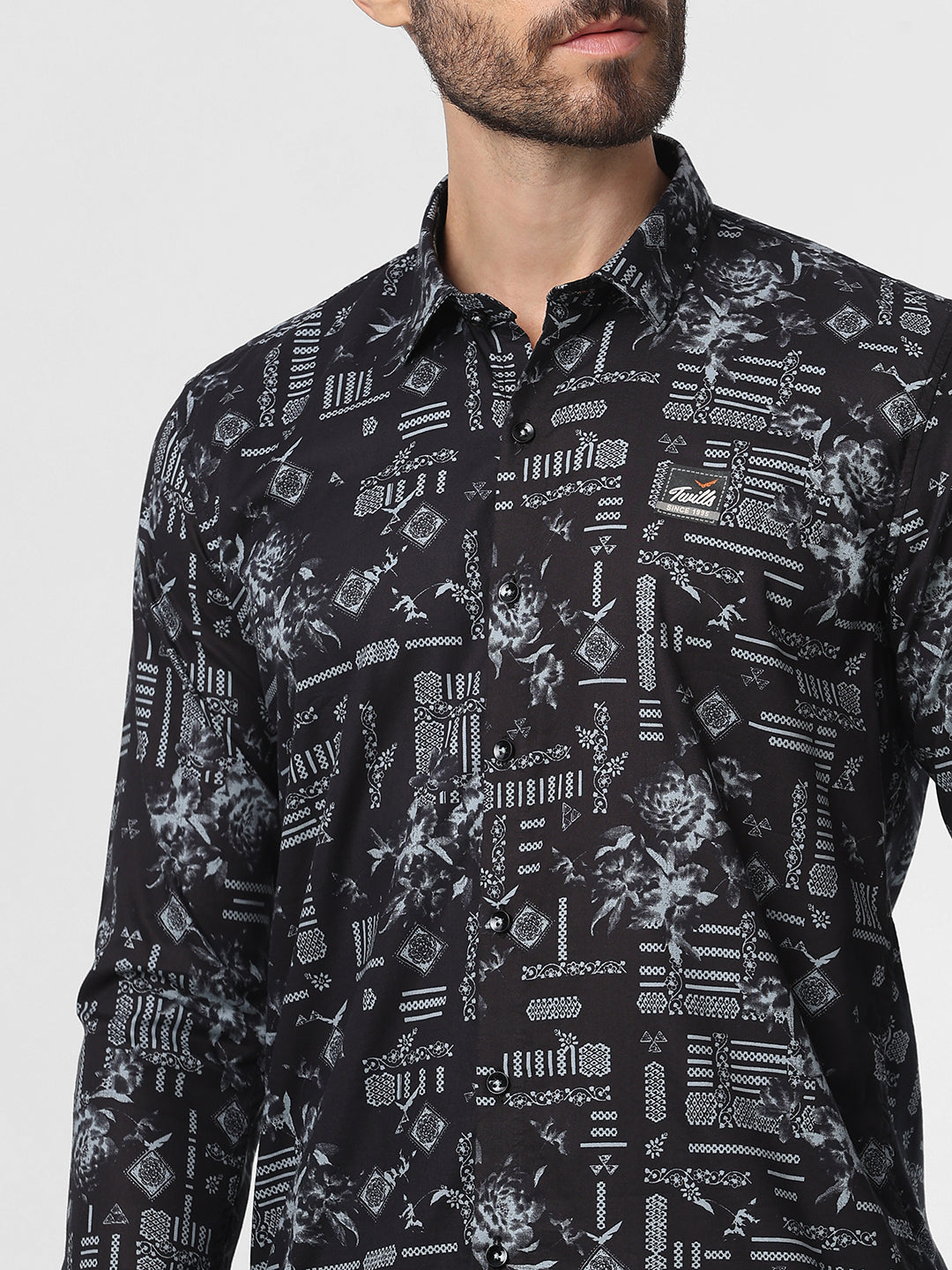 Black Abstract Print Shirt