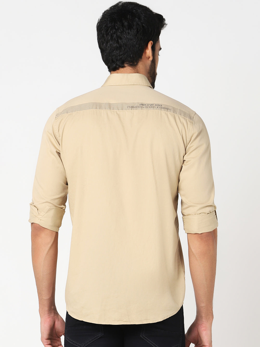 Beige Printed Casual Shirt