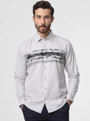 Light Grey Chest Print Shirt