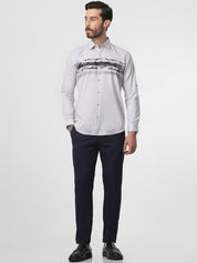 Light Grey Chest Print Shirt