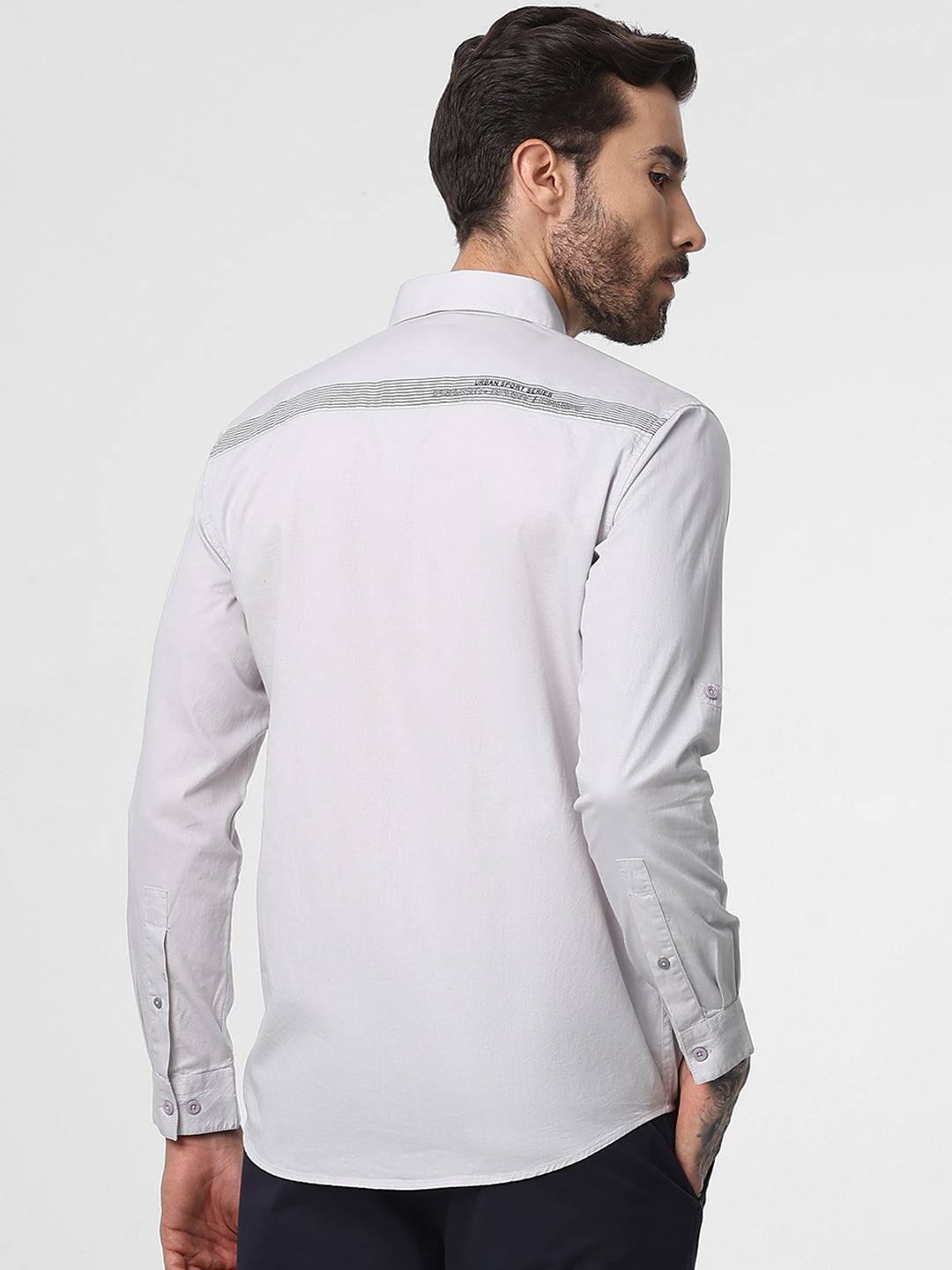 Light Grey Chest Print Shirt