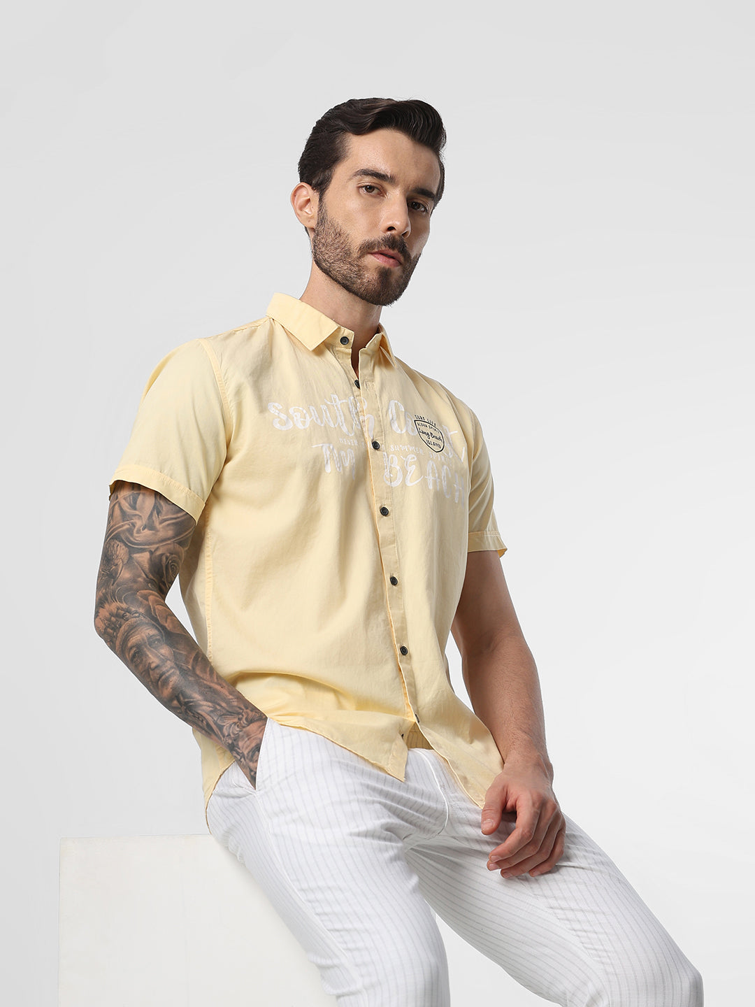Mens Yellow Vacation Shirt