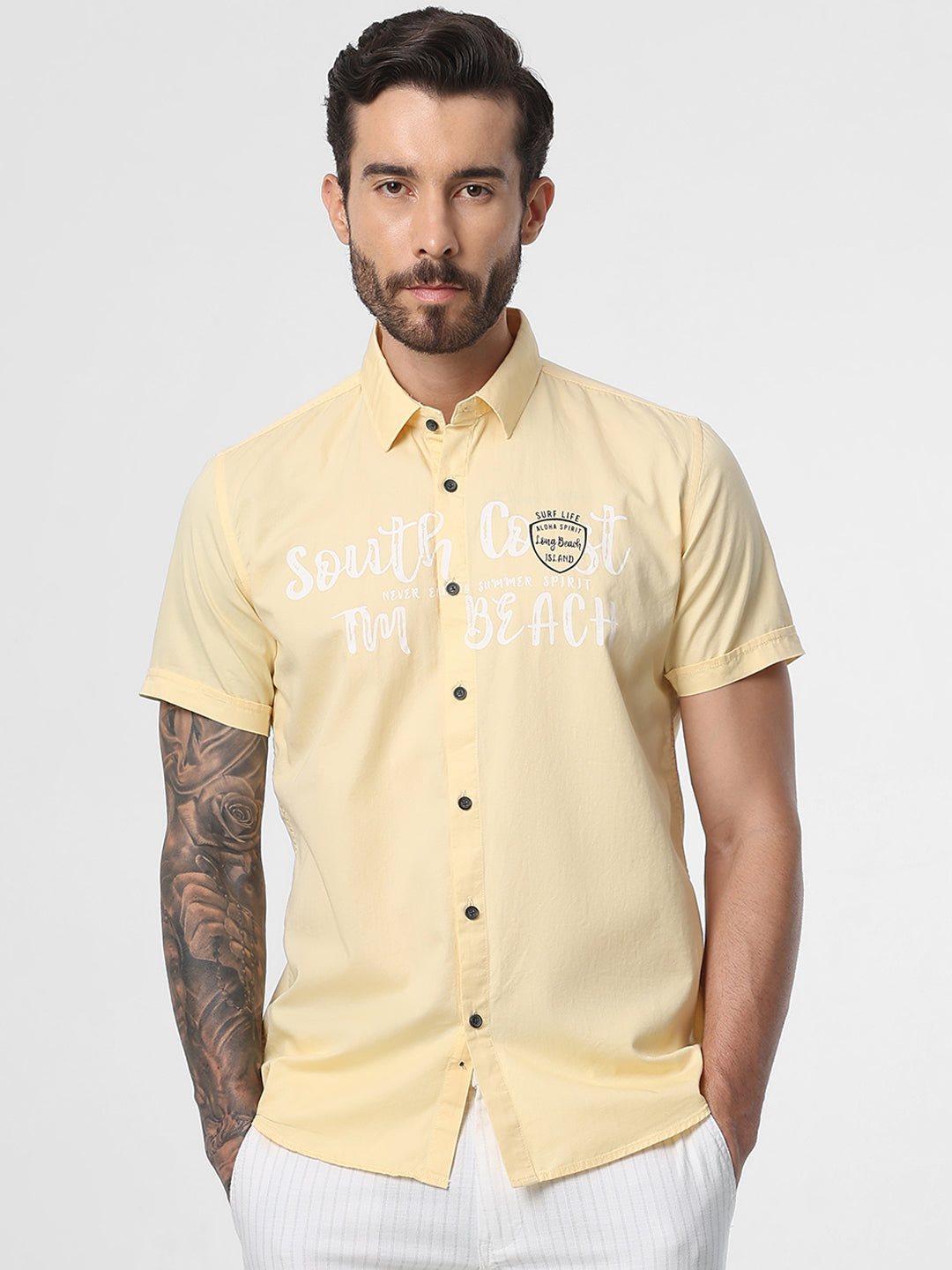 Mens Yellow Vacation Shirt
