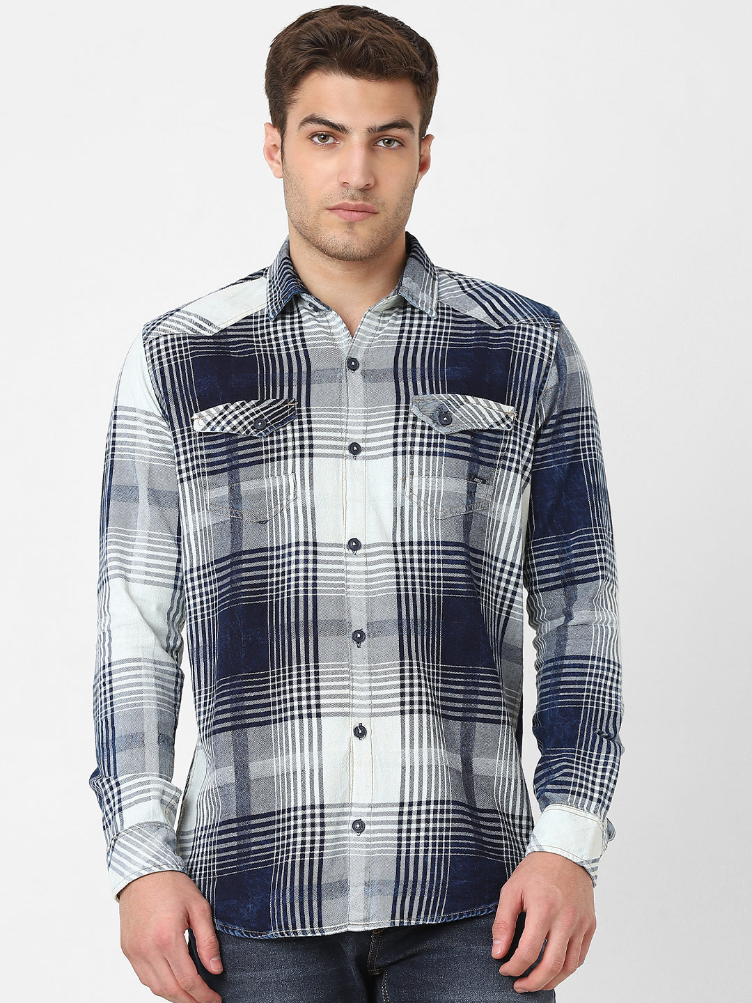 Mens Checked Washed Shirt