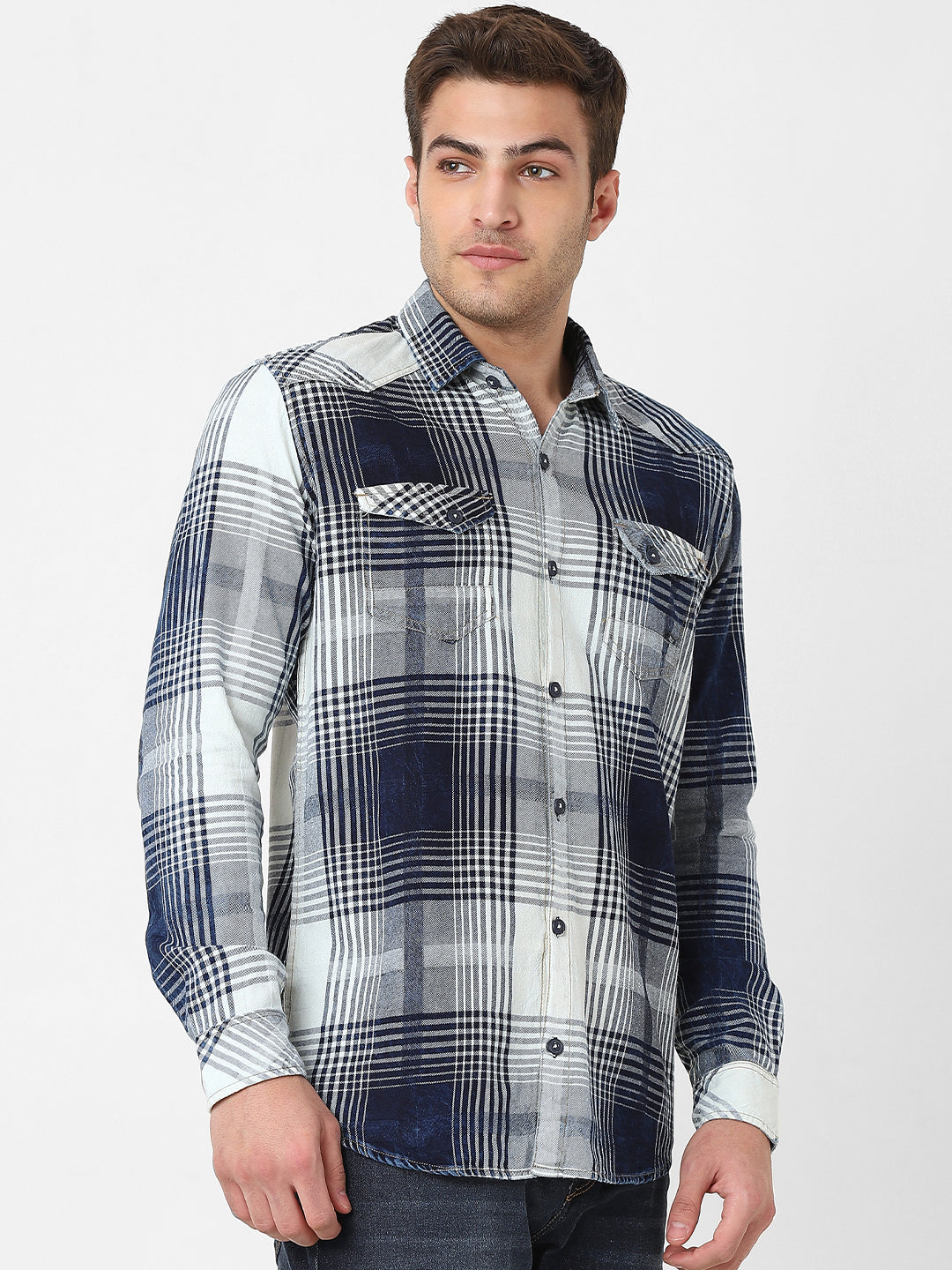 Mens Checked Washed Shirt