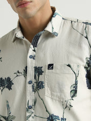 Beige Floral Printed Casual Shirt
