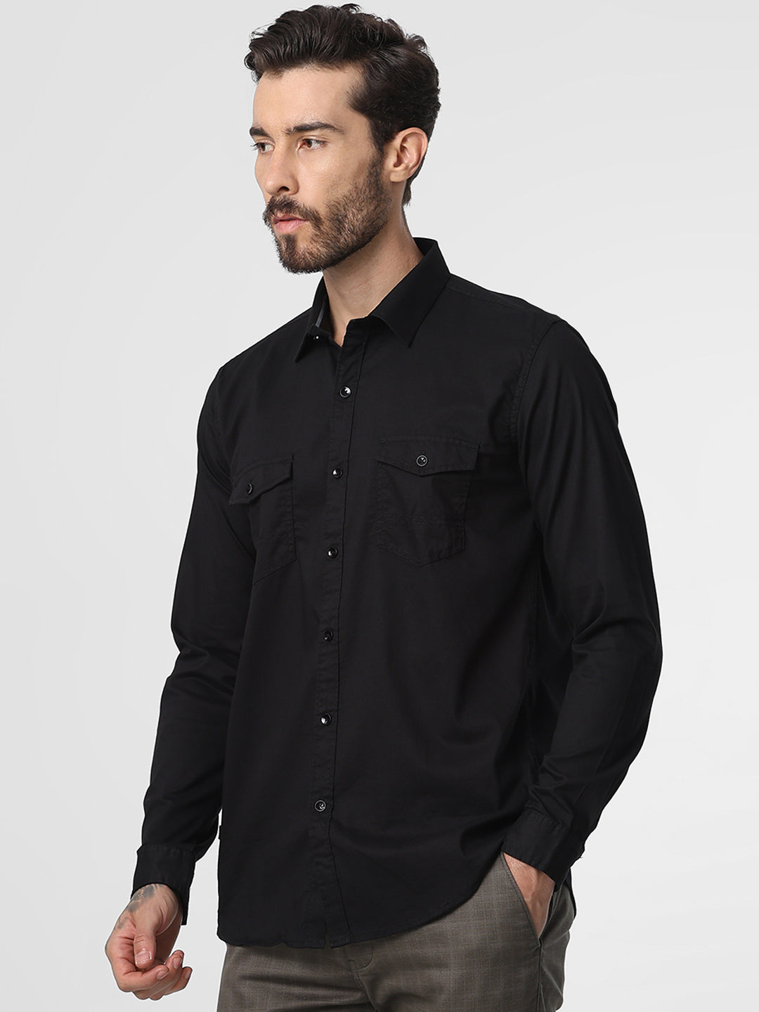 Mens Black Casual Shirt