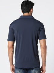 Navy Textured Casual Shirt