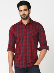 Red Checked Casual Shirt