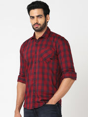 Red Checked Casual Shirt