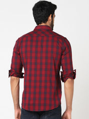 Red Checked Casual Shirt