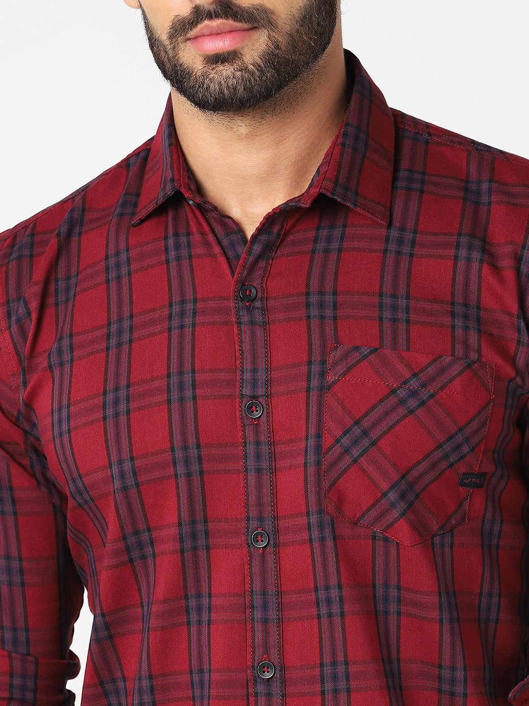 Red Checked Casual Shirt