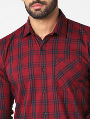 Red Checked Casual Shirt