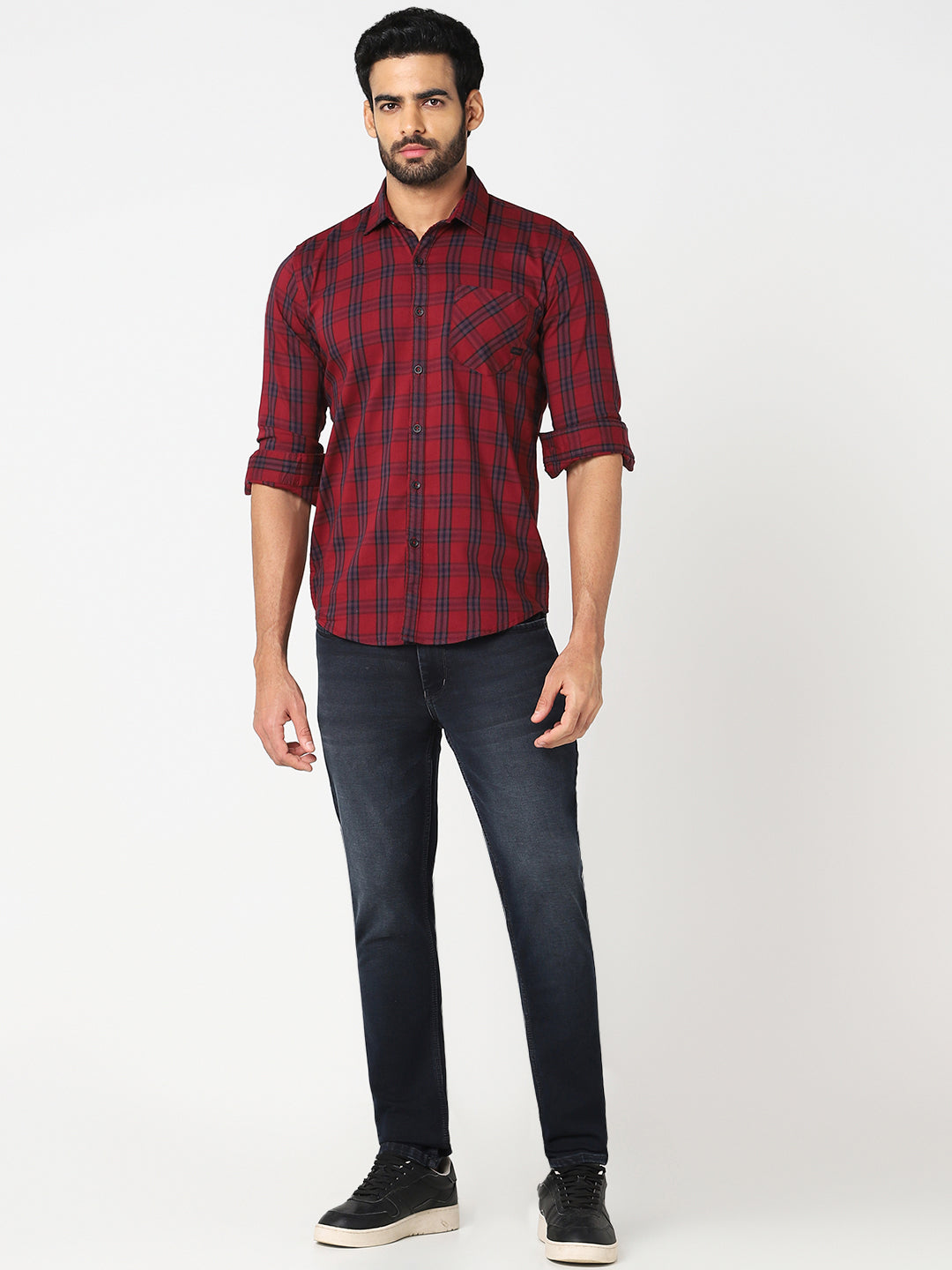 Red Checked Casual Shirt