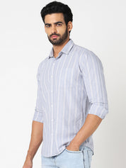 Light Blue Vertical Striped Shirt