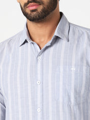 Light Blue Vertical Striped Shirt