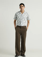 Light Grey Abstract Printed Shirt