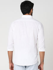 White Solid Casual Shirt