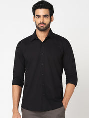 Black Solid Casual Shirt