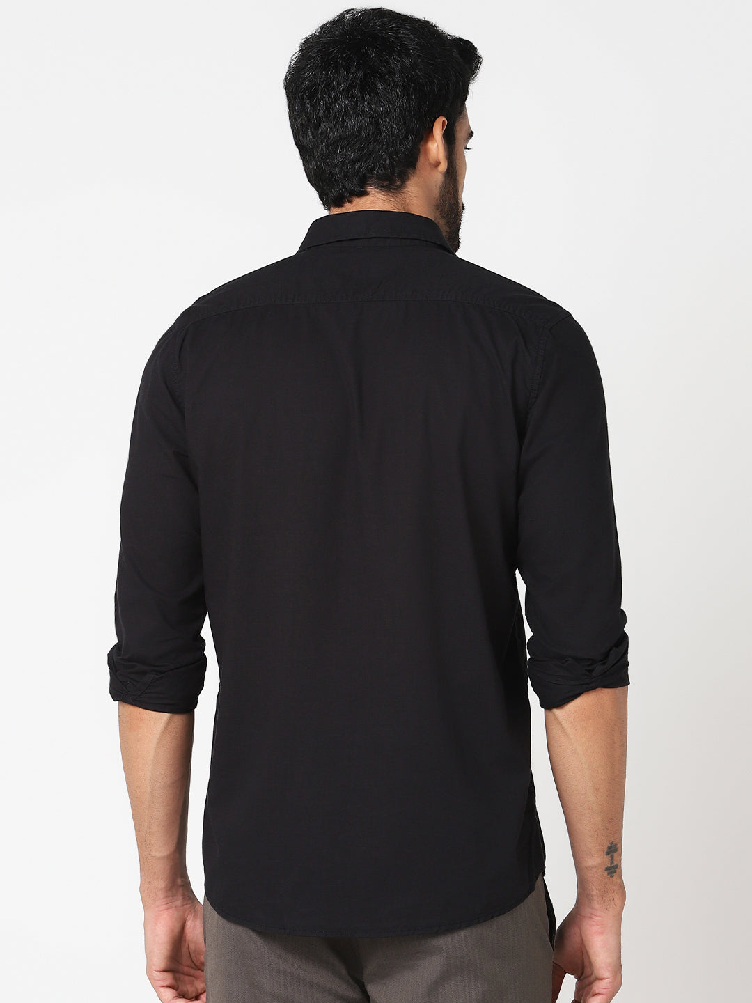 Black Solid Casual Shirt