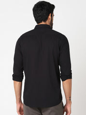 Black Solid Casual Shirt
