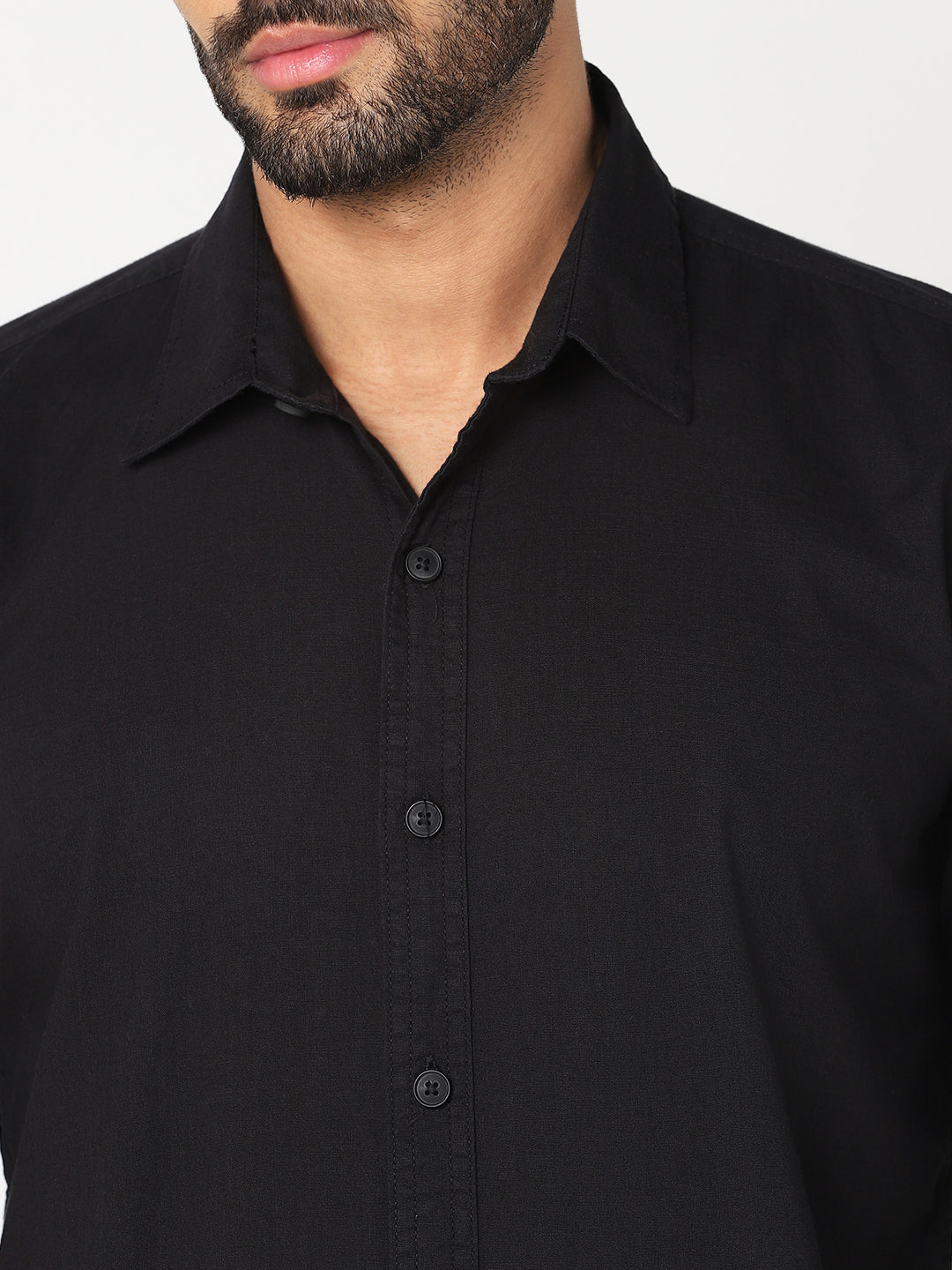 Black Solid Casual Shirt
