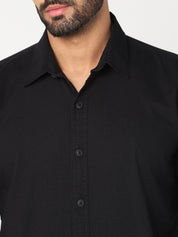 Black Solid Casual Shirt