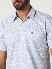 Light Blue Floral Printed Casual Shirt