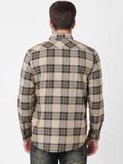 Mens Olive Plaid Shirt