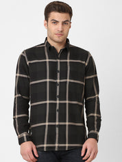 Mens Dark Olive Plaid Shirt