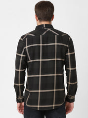 Mens Dark Olive Plaid Shirt