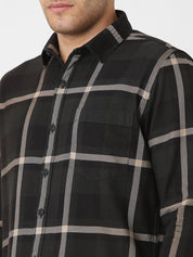 Mens Dark Olive Plaid Shirt