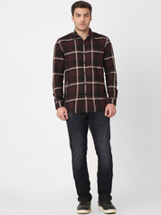 Mens Maroon Plaid Shirt