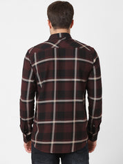 Mens Maroon Plaid Shirt