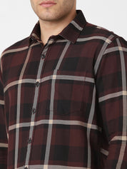 Mens Maroon Plaid Shirt