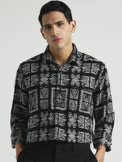 Men Black Relaxed Fit Shacket