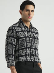Men Black Relaxed Fit Shacket