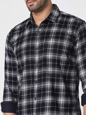 Men Black Checked Casual Shirt