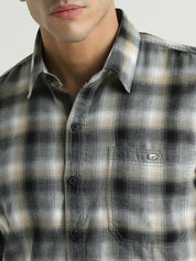 Grey & Black Checked Casual Shirt