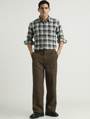 Grey & Black Checked Casual Shirt