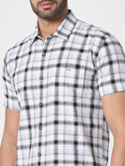 White & Black Checked Casual Shirt