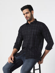 Black & Grey Casual Check Shirt