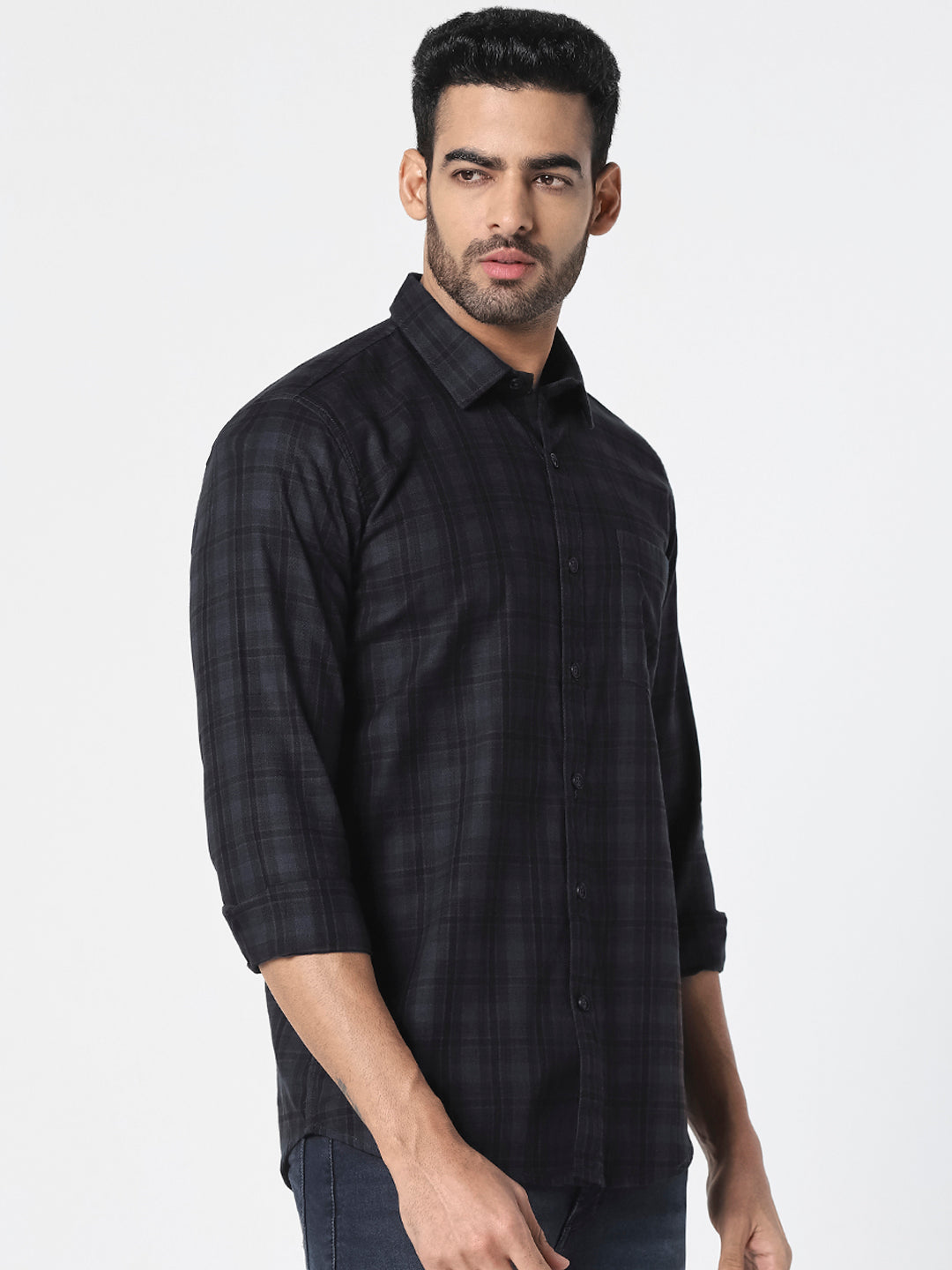 Black & Grey Casual Check Shirt