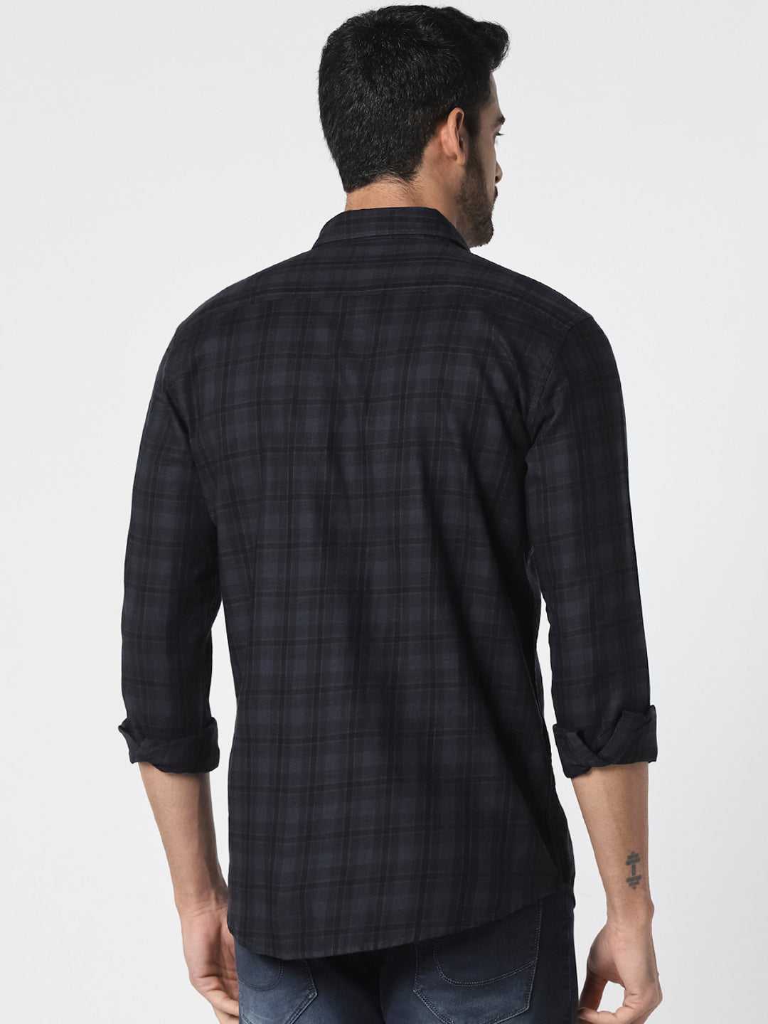 Black & Grey Casual Check Shirt