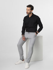 Grey Elastic Solid Chino