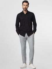 Grey Elastic Solid Chino