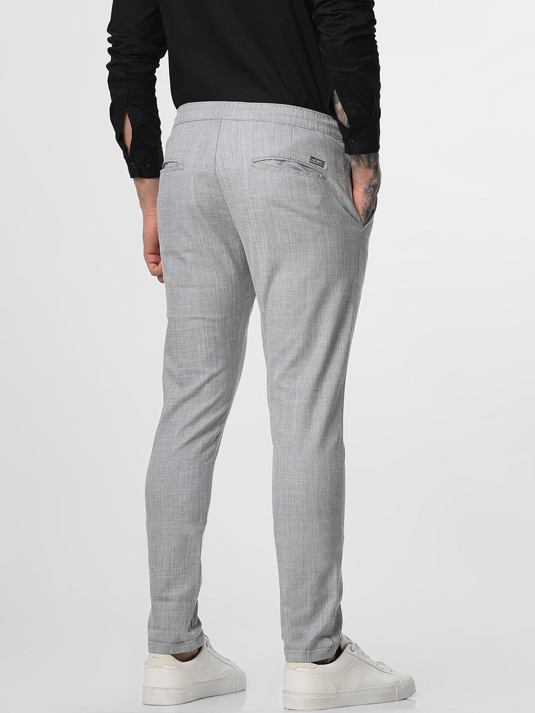 Grey Elastic Solid Chino