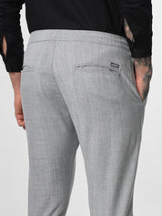Grey Elastic Solid Chino